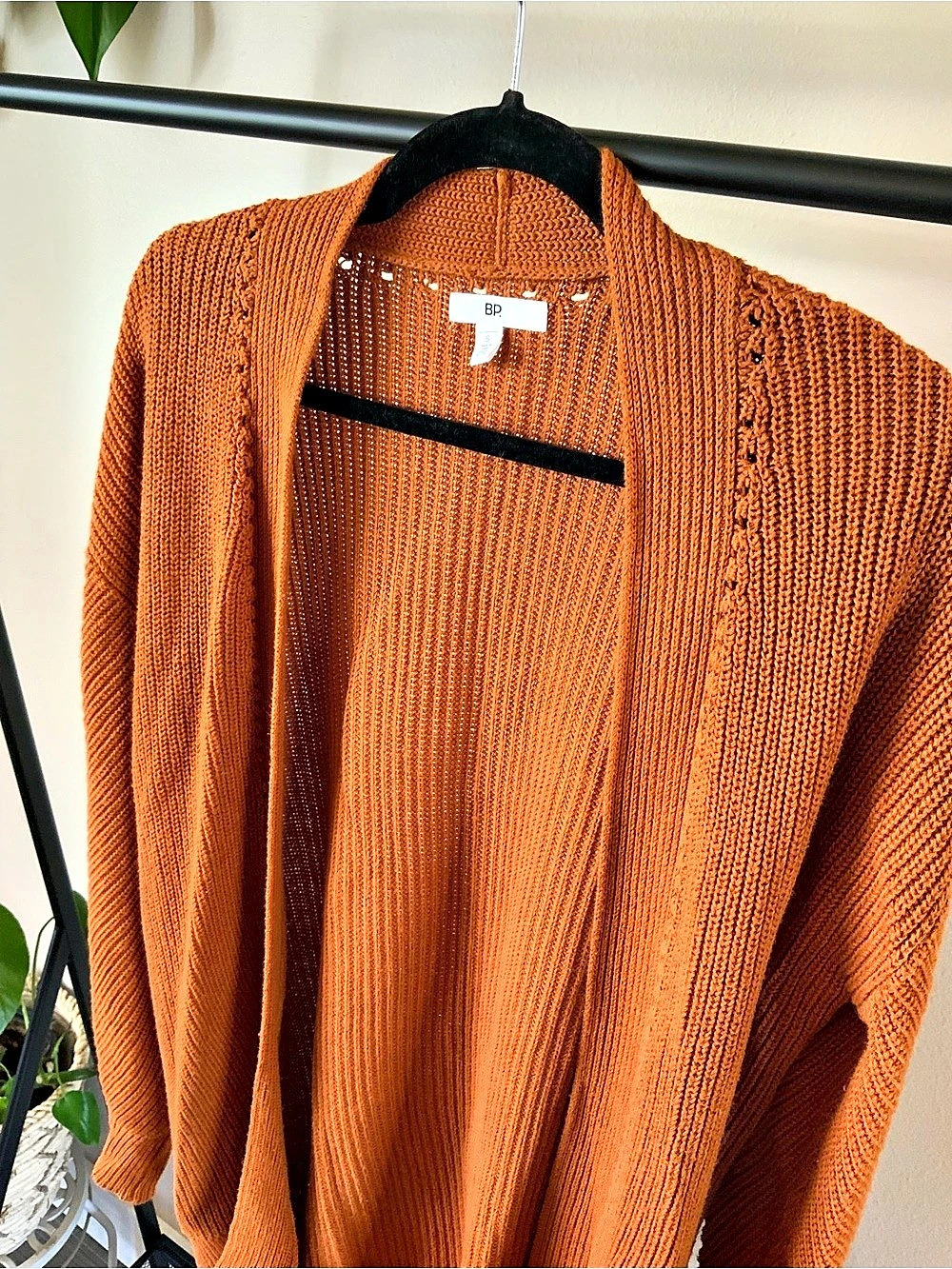 BP. Open Front Cardigan. Orange Knit